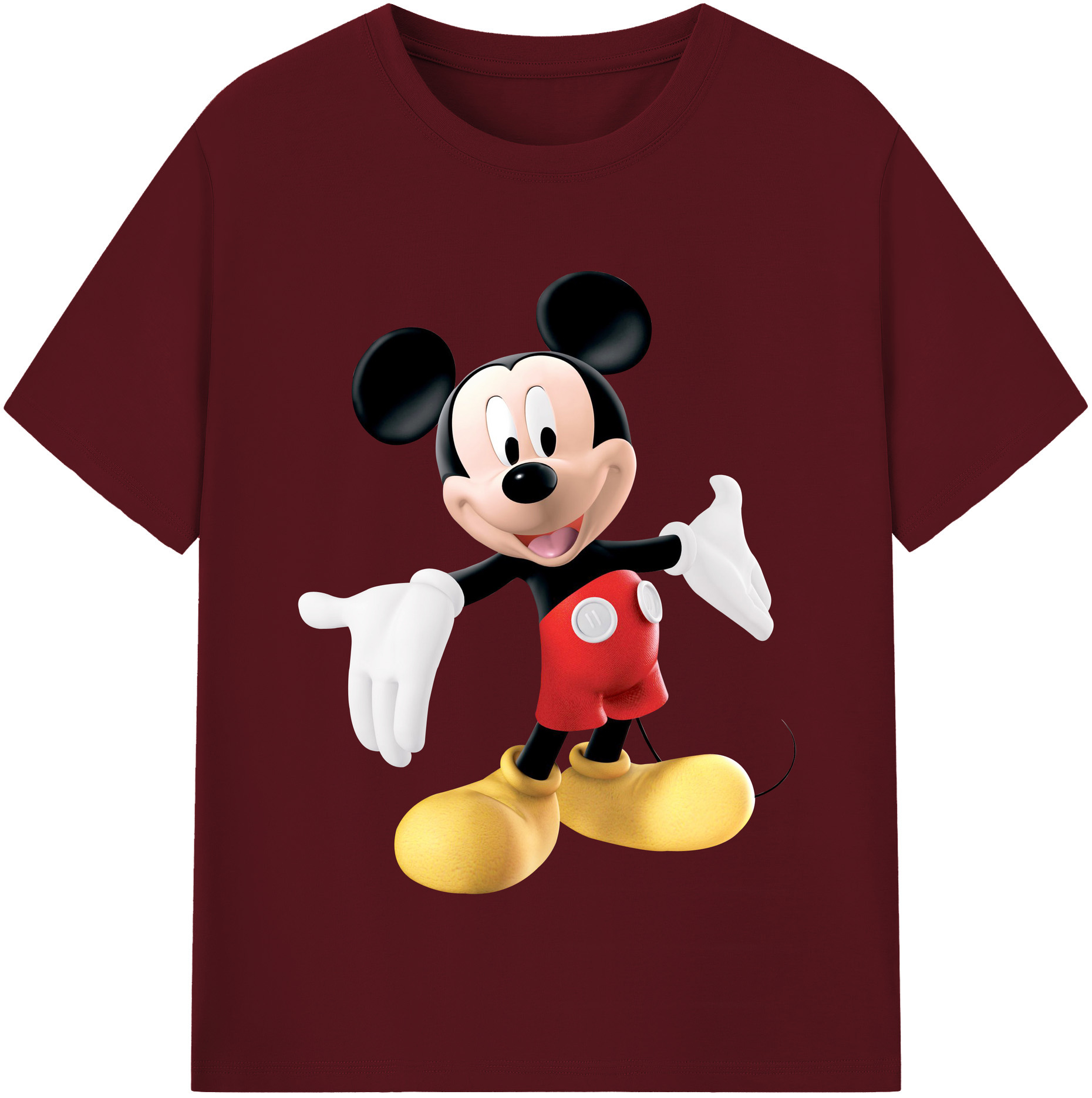 （画像用） ミッキーマウス Mickey Mouse 綿100％半袖Tシャツ（フロントプリント）